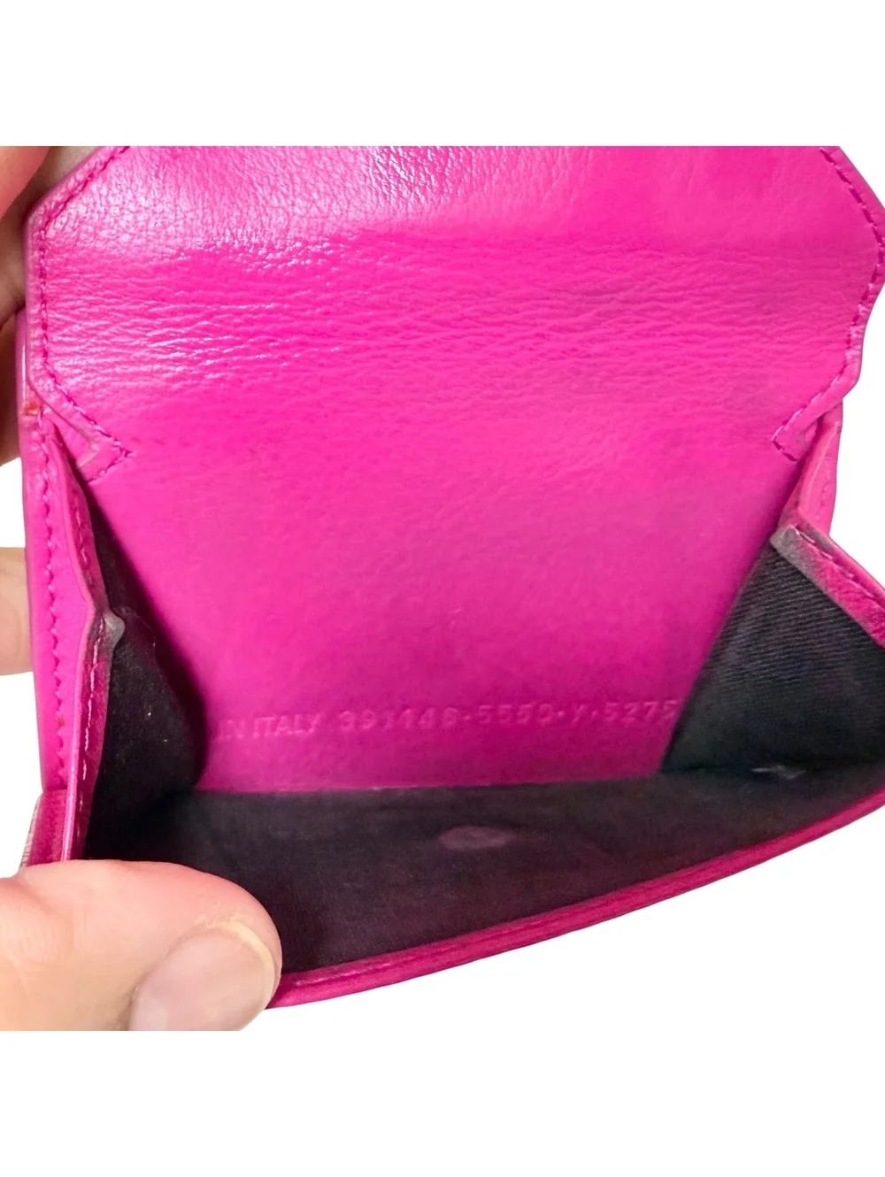 Balenciaga Pink Leather Trifold Wallet